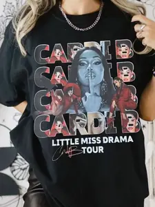 [Sale Up To 30%] + [Free Ship] Car-B Inspired Little Miss Drama Tour 2026 Shirt, Vintage Rap Concert Tee, Am I The Drama Fan Gift Unisex 12721