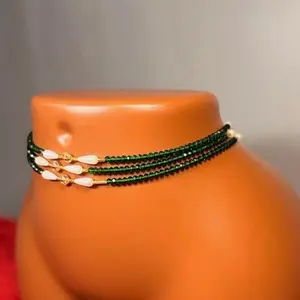 Auntie Ama’s Peace &  Plenty Crystal Waist Beads 1 Strand with Golden Accents