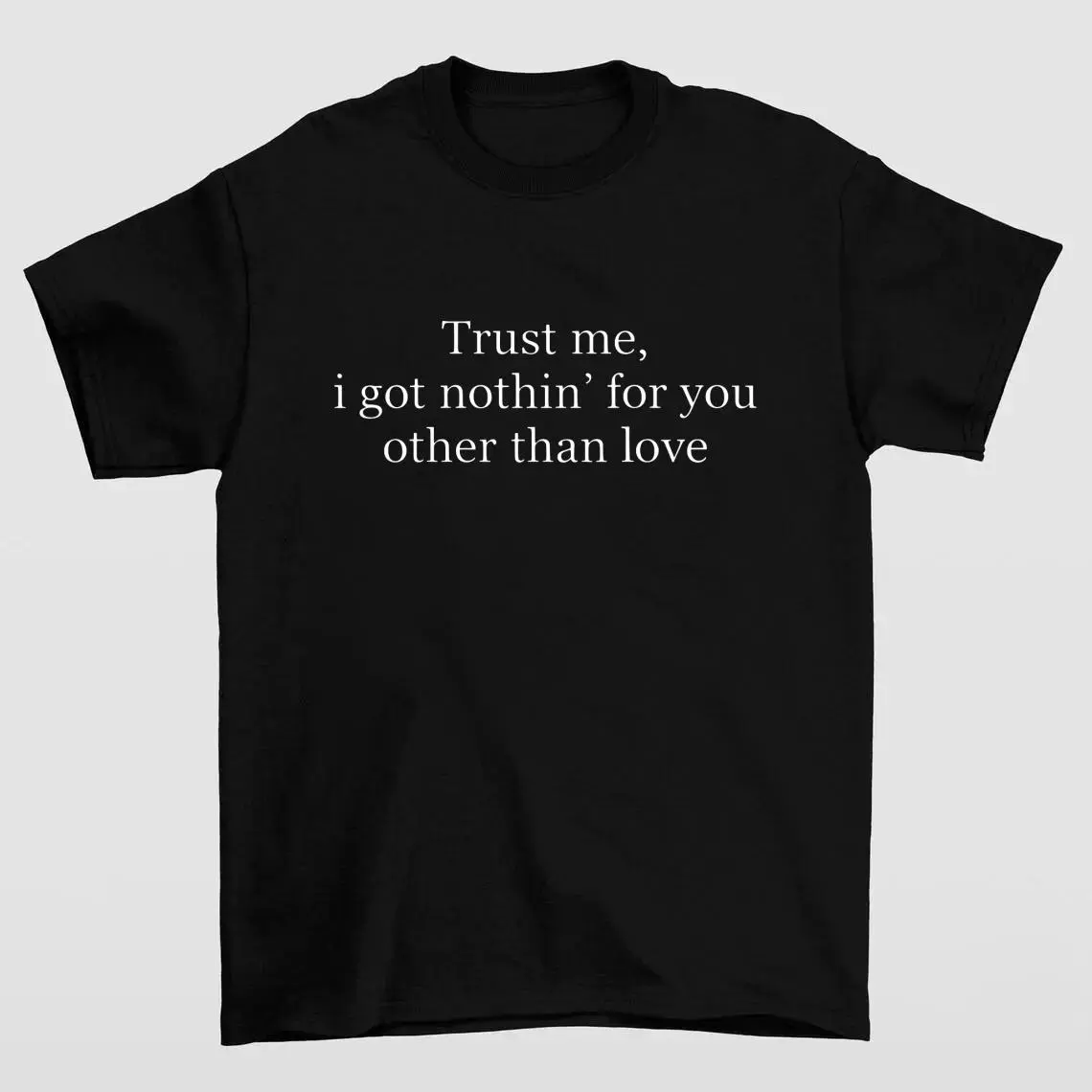 Graphic T-Shirt for Women - Casual Cotton Streetwear Top with 'Trust Me' Slogan, Shortsleeve Round Neck