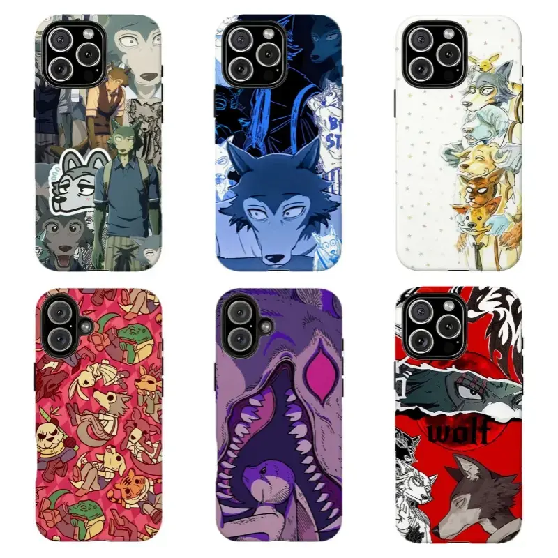 Classic BEASTARS Legoshi Case | Y2K Aesthetic Anime Wolf Pattern | Retro Cartoon Manga All Over Print Cover | for iPhone 16/15/14/13/12/11/17 ProMax Plus for Samsung phones, suitable for both men and women,  Perfect Gift for Women Men.A gift for the fans
