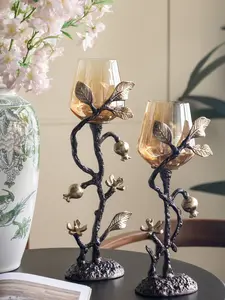 Rustic Floral Glass Candle Holder, Nature-Inspired Cup Decor for Room, Perfect Mother’s Day Gift