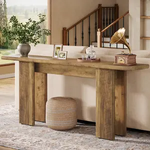 LITTLE TREE 70.87" Extra Long Console Table for Entryway, Mid-Century Modern Sofa Table Behind Couch for Entry, Entrance, Hallway, Living Room, Narrow Long