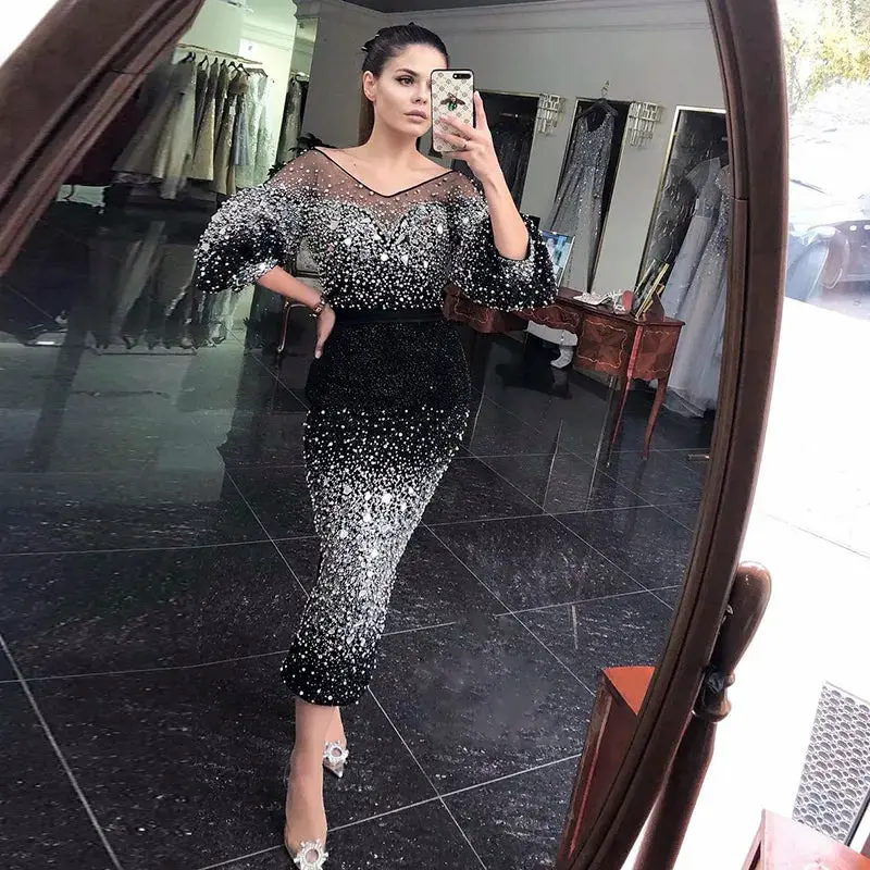 black dubai formal dress Luxury Pink Feathers Strapless Evening Dress SS401