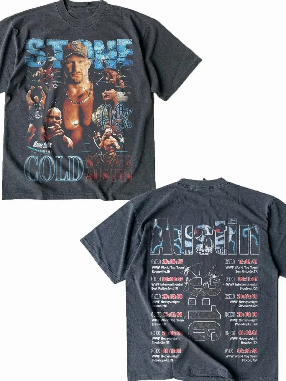 Stone Cold Austin 3 16 Vintage 90s Wrestling Graphic T-Shirt, Distressed Retro Pro Wrestler Tee, Heavyweight Streetwear Casual Cotton Top