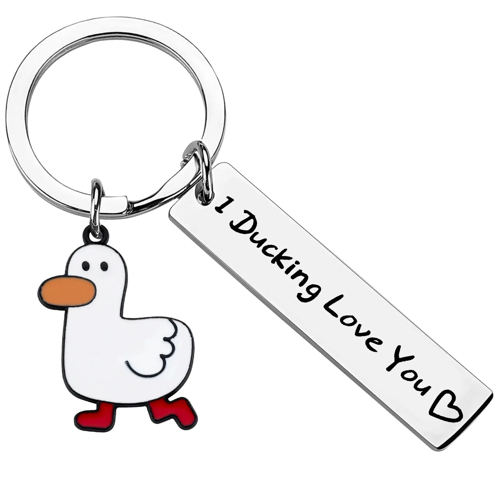 Duck Keychain For Couples Cute Keyring Lovers Funny Keychin Car Backpack Gifts Her Him Birthday