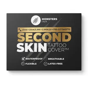 10 x Second Skin Tattoo Cover Patches 5.91" x 3.94" Tattoo Bandage Film Clear Protective Waterproof Wrap for New Tattoos Adhesive Aftercare Cover with Matte Surface