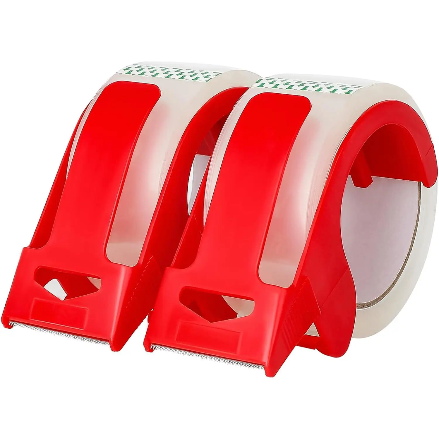 2-Pack Clear Packing Tape with Dispenser-2.7mil x 1.88" x 55Y Heavy Duty Packing Tape for Moving Boxes-Moving Tape Strong Adhesive Packaging Tape.