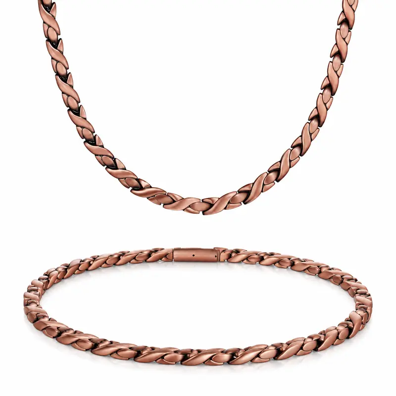 Magnetic Copper Necklace for Men & Women, 99.99% Pure Copper with 34 Neodymium Magnets, Adjustable Chain, Lead & Nickel Free Gift Necklace