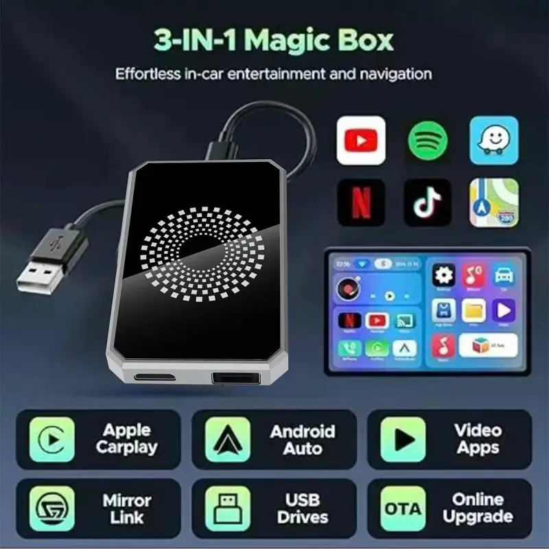 Netflix/YouTube/TikTok/Google Play/Screen mirroring to your car