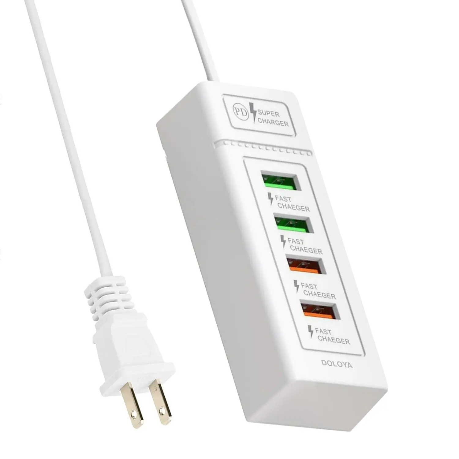 Multi-ports Charging Station, 3.3FT USB Fast Charging Power Socket for iPhone 15/14/13/12, Samsung Galaxy, iPad, Pixel LG