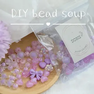 DIY bead soup bag purple