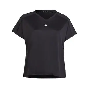 adidas Womens Aeroready Workout Essentials V-Neck Plus Training Casual Tops Casual - Black
