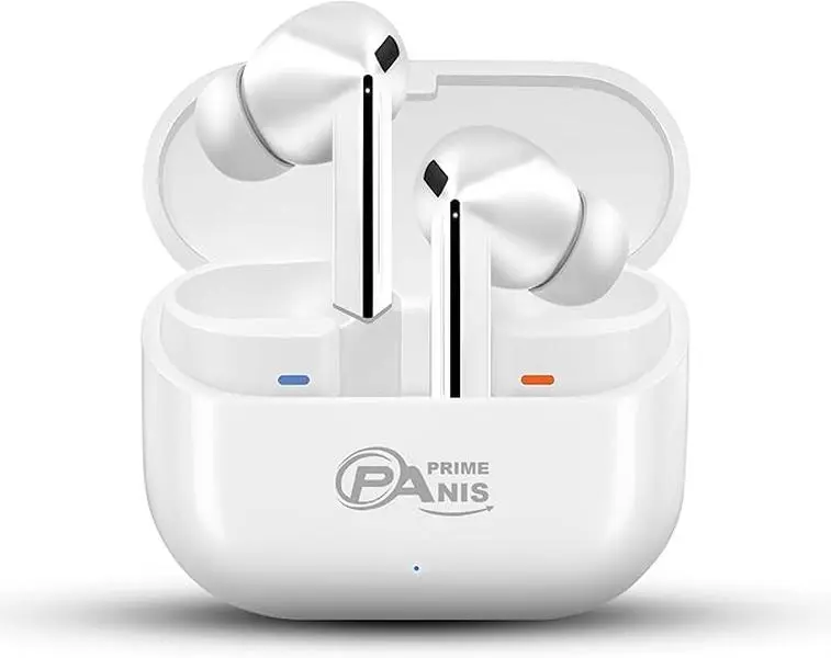 PRIME ANIS Wireless Bluetooth 5.4 Earbuds with Charging Case – 20H Playtime, Deep Bass 40mm Drivers, Touch Control, Passive Noise Cancellation, 3.5mm Jack, Comfortable Fit (Black, White, Grey)