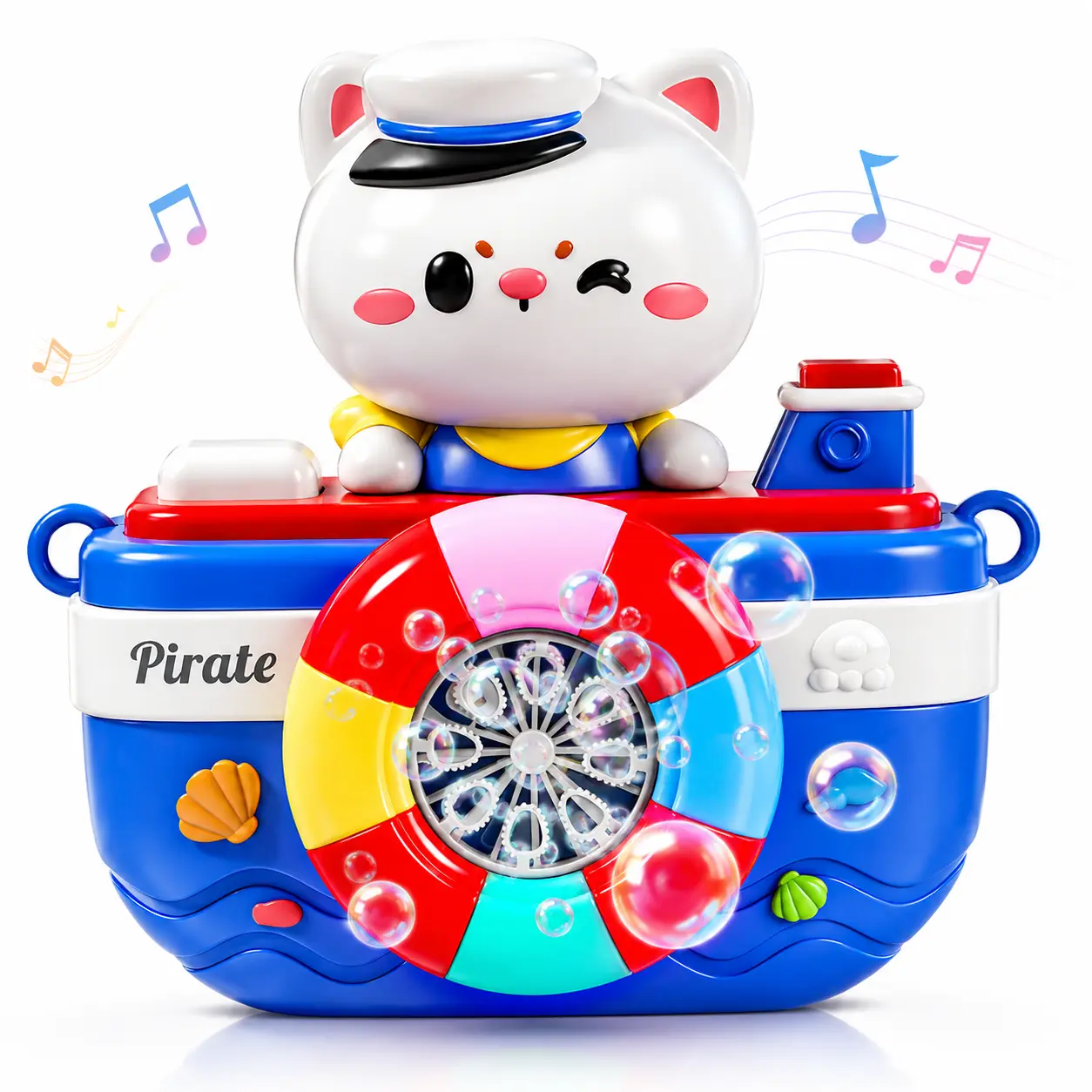 Cute Bubble Machine Toy for Kids, Automatic Bubble Maker Toy with Lights and Music, Outdoor Summer Party Toy