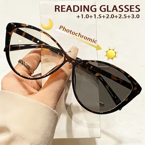 Fashionable Color-Changing Reading Glasses with Retro Cat-Eye Frames And High-Definition Lenses, Available in Strengths from +1.0 to +3.0, Suitable for Both Men And Women, Ideal for Reading And Phone Use, Protecting The Eyes