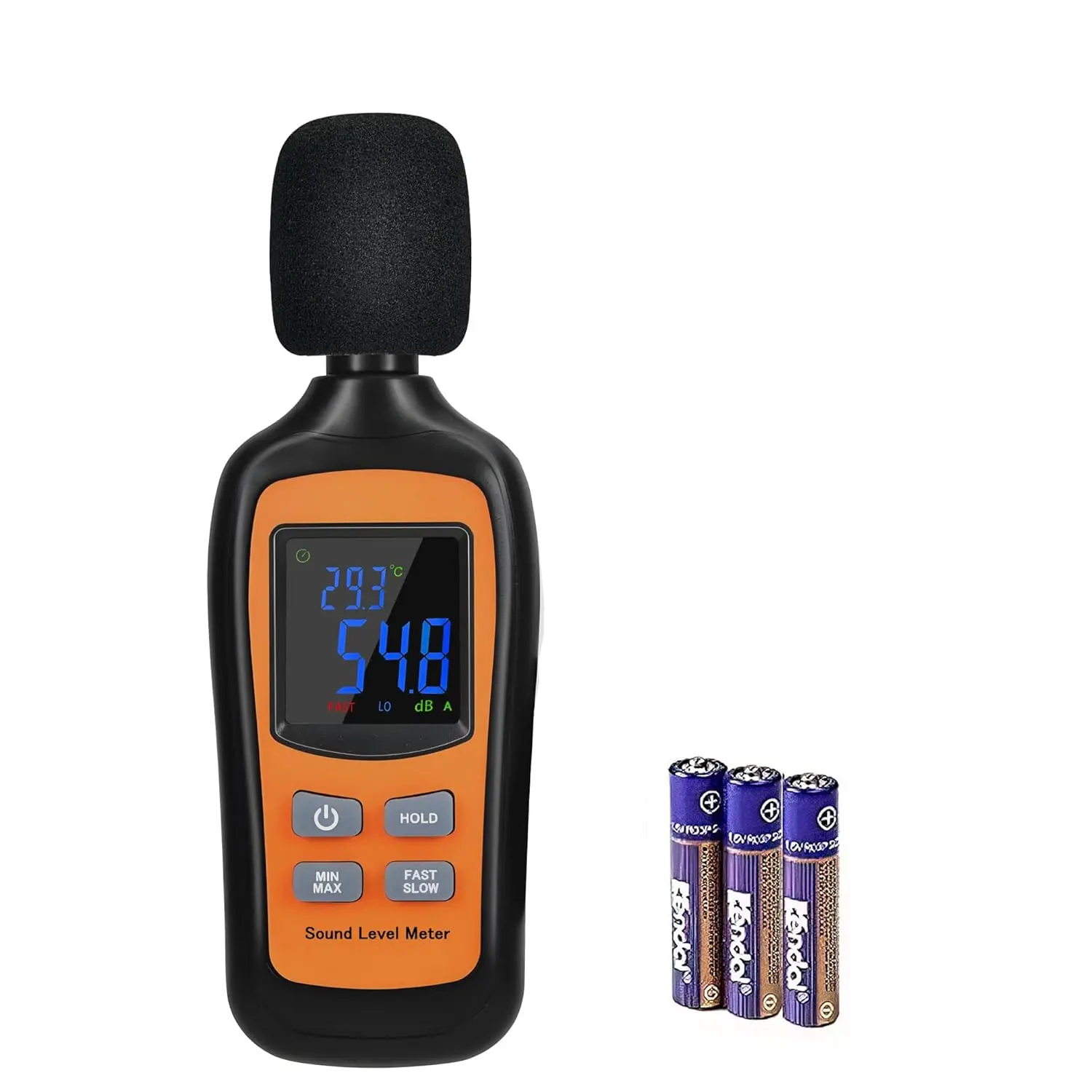 Decibel Meter,Digital Sound Level Meter Portable SPL Meter,35dB to 135dB Temperature Function,Noise Meter with A-Weighted [MAX/MIN Fast/Slow Data Hold], Use for Home, Noisy Neighbor, Factory