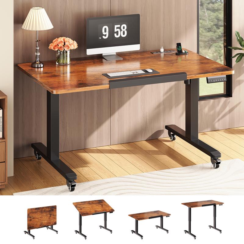 SEDETA 47 Inch Foldable Electric Standing Desk 180° Tiltable Mobile ...