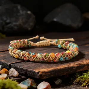 Boho Handmade Wrap Bracelet with Colorful Ceramic Beads – Adjustable Rope Knot Bracelet for Women, Nature - Inspired Yoga Jewelry.It is an interpretation of feminine charm and love, a perfect Mother's Day gift, suitable for wearing on various occasions.