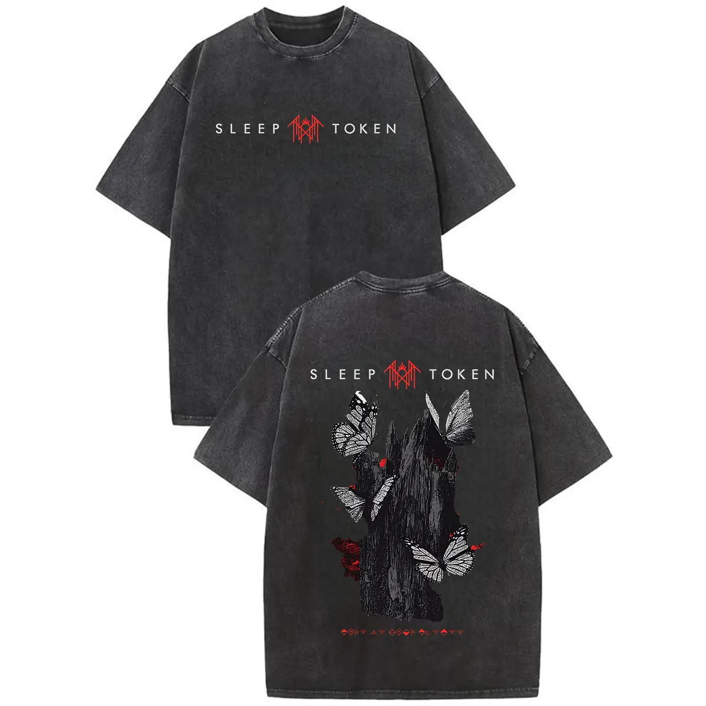 Unisex Sleep Token Butterfly & Band Logo Graphic Hoodie - American Rock Music Dark Aesthetic Streetwear, Long Sleeve Fashion Tops, Sweatshirts, T shirt, Gift, All Seasons