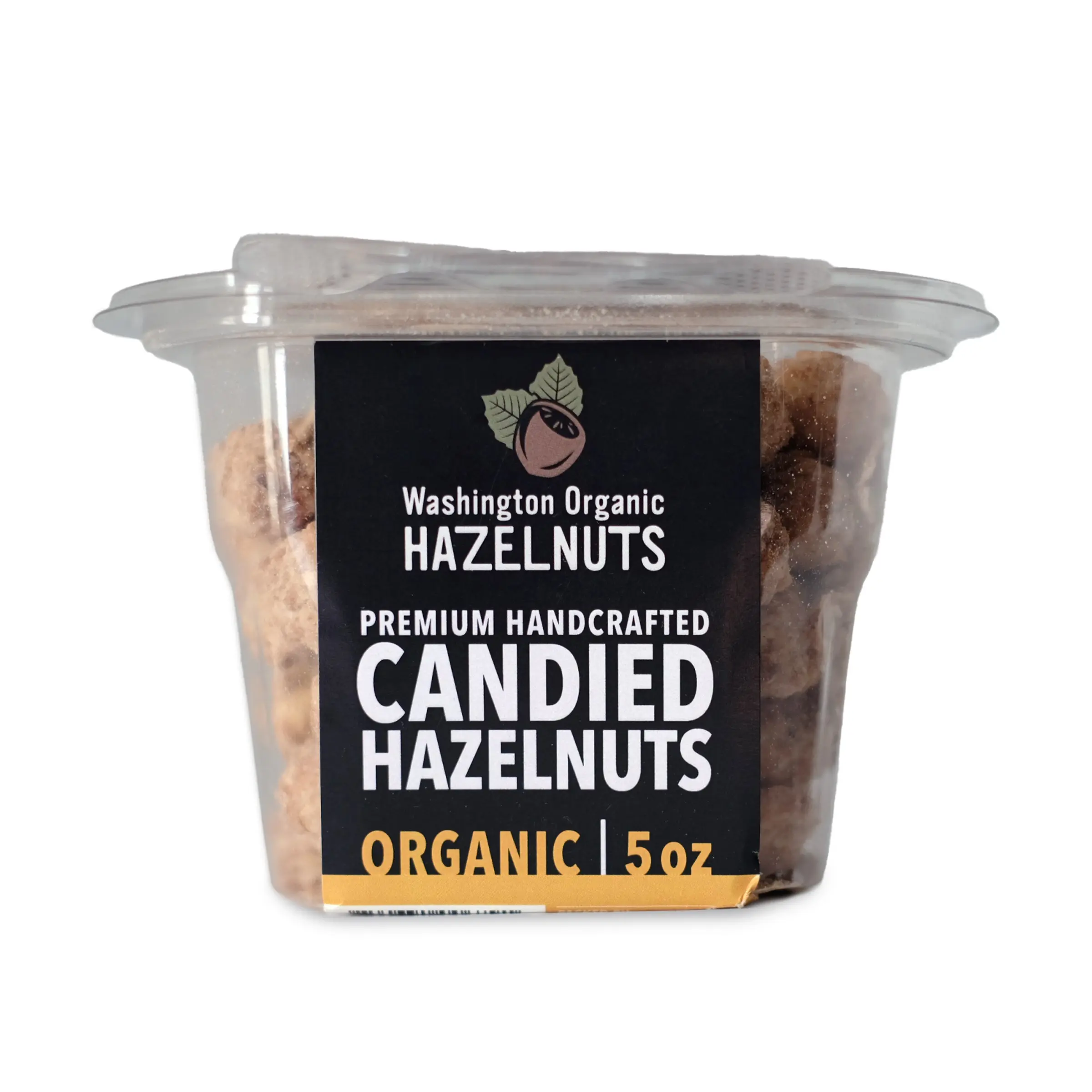 Washington Organic Hazelnuts Presents the NEW 5oz Organic Candied Hazelnuts