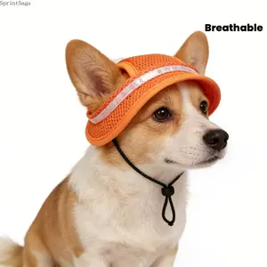Cute Pet Sun Hat for Dogs and Cats, UV Protection Summer Hat with Bow and Candy Color Design, Breathable Mesh Outdoor Cap for Small Pets, Perfect for Walks, Beach Trips, Photoshoots, and Summer Travel