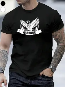 Vintage American Eagle Custom Tee with Your Name | Heavyweight Graphic T-Shirt for Outdoor & Gym | Patriotic Men's Casual Top | Personalized Statement Apparel