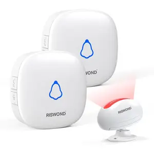 Motion Sensor Door Chime: Business Entry Doorbell Indoor Motion Detector  Buzzer Store Entrance Alert  (1000Ft Range, 32 Tunes, 5 Level Volume) 1 sensors 2 Receiver