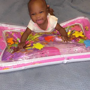 Tummy Time Water Mat for Infants and Toddlers 3 to 18 Months - Inflatable Rectangle Mat with Seabed Patterns & Marine Animals - BPA-Free, Leak-Proof, Sensory Board Toy