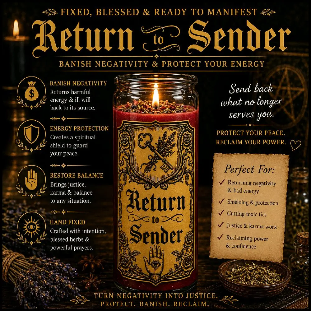 Return To Sender Ritual Candle Un Scented Candle Return To Sender Ritual Candle Un Scented Candle
