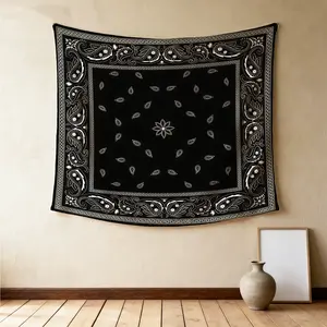 American Streetwear Paisley Wall Tapestry, Classic Bandana Motif, Easy to Install Strong Atmosphere, Ideal for Men's Study Living Room Wall Personalized Decor