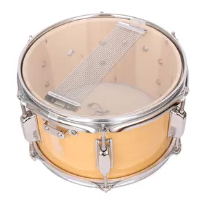 Poplar Wood Snare Drum 10x6" with 6 Adjustable Tuning Lugs Drumstick for Performances Practice Percussion Instrument Wooden Shell 7.5mm 3-ply Poplar Wood