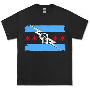 CM Punk WWE Sweatshirt & Unisex T-shirt 100% Cotton Chicago Flag Design Best Gift for Fans Wrestling Apparel
