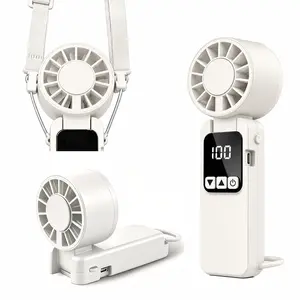 【6000mAh】Portable Handheld Fan Rechargeable Mini USB with LED Display Foldable 199-Speed for Travel Outdoor Beach Activities