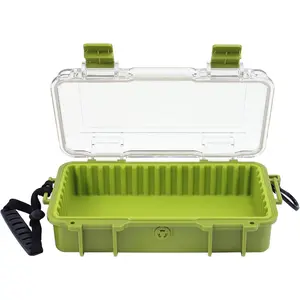 Olive Green Waterproof Crushproof Dry Box Protective Hard Case, Small Watertight Tactical Storage Container for Kayaking Boating Fishing and Electronics Protection