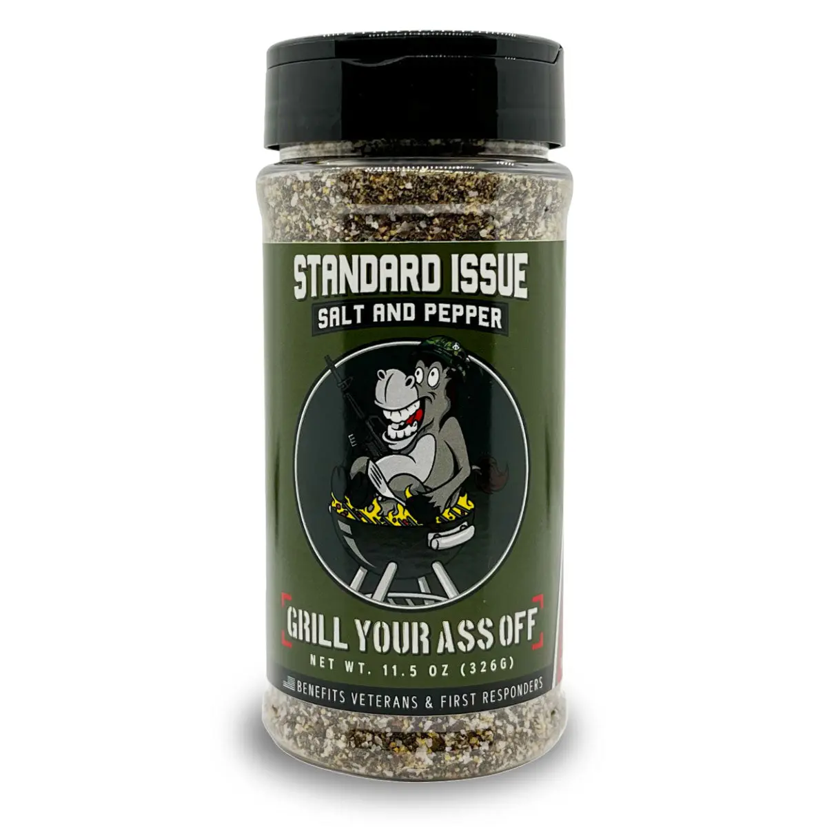 Grill Your Ass Off Standard Issue Salt & Pepper - 11.5oz Gourmet All-Natural Blend for Meat & Veggies - Bold Everyday Seasoning