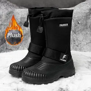 Men's Winter Waterproof Insulated Snow Boots Warm Inner Layer Comfortable Classic All-match Non-slip Outdoor Bota Hiking Boots Outdoorfun Boy Footwear Black Closed Footwear Shoe