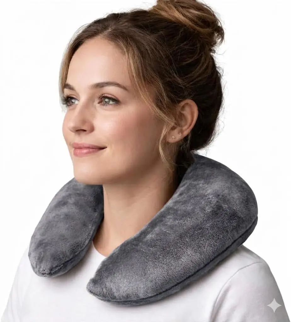 Herbal Concepts Neck Heating Pad, Heating Pad for Neck, Microwavable 12 Herb Filled Moist Heat Therapy Wrap, Grey