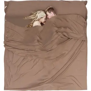 Portable Comfortable Quick-Drying Adult Sleeping Bag Liner - Lightweight Travel Sleep Sack for Hotel Camping Business Trips Traveling Hostel