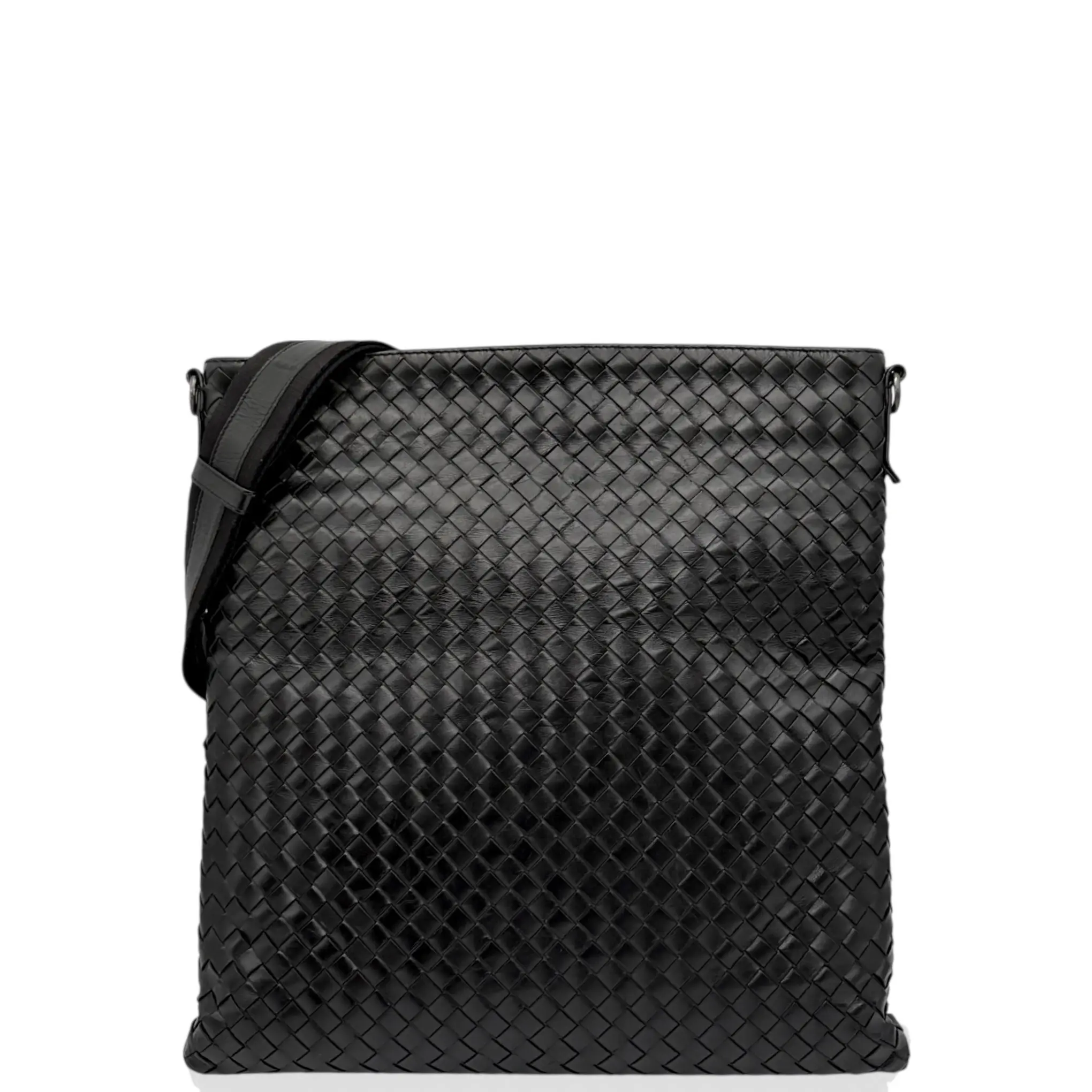 Pre-owned BOTTEGA VENETA Leather Shoulder Bags Shoulder Bag Calfskin Intrecciato Black (jy1224m5)