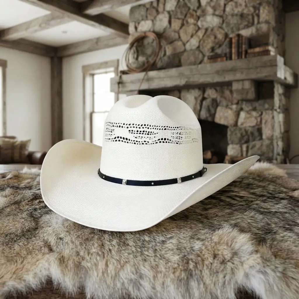 Stetson White Horse Straw Cowboy Hat, Premium Western Hat for Men
