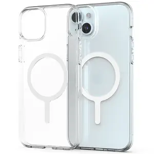 Luxury Transparent Acrylic Magnetic Phone Case, Compatible with iPhone 11 Pro Max, iPhone 11 Pro, iPhone 11, Drop Proof, Wireless Charging Support