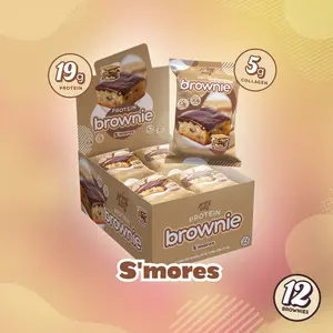 S'mores Prime Bites - 12 Pack - Protein Brownies with 19g Protein and 5g Collagen Snack - Fresh Baked High Protein Snack w/ Low Sugar S'mores Prime Bites - 12 Pack - Protein Brownies with 19g Protein and 5g Collagen Snack - Fresh Baked High Protein Snack w/ Low Sugar
