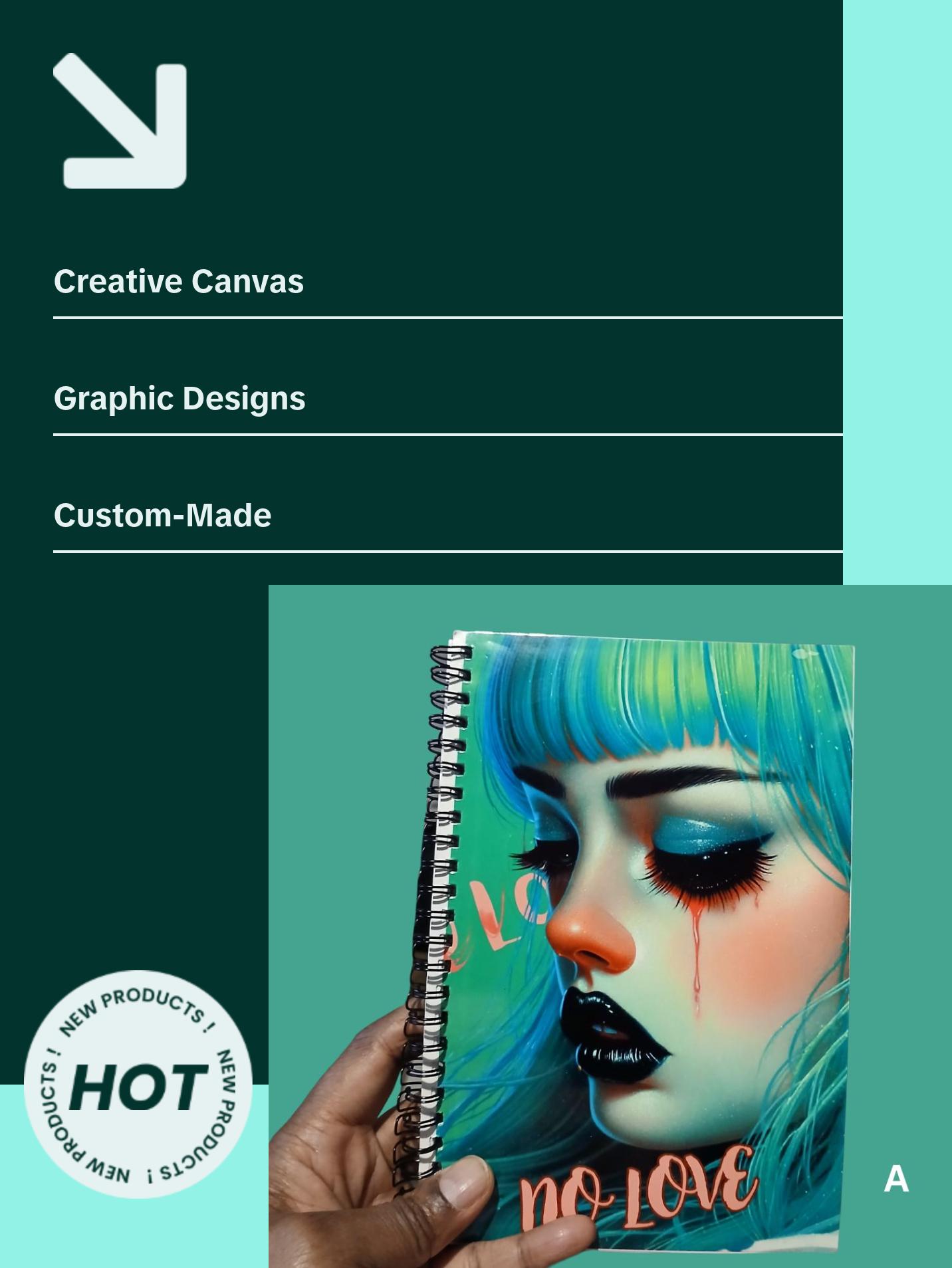 Sublimation Journal 120 Pages with Unique Graphic Designs Custom Notebook for Creative Writing Express Your Personality