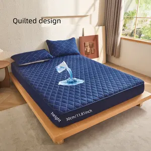 Waterproof Mattress Protector Cover, Deep Pocket Design, Multiple Colors Available, Soft Breathable Fabric, Fits Up to 30cm Thick Mats