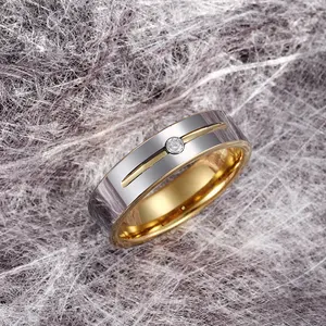 Personality Simple Inlaid Fashion Tungsten Steel Men's And Women's Rings Couple Rings