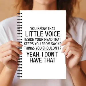 Funny Sarcastic Quotes Spiral Notebook, Ideal for School, Work & Journaling, Perfect Gift for Her, College Ruled, Cute Design