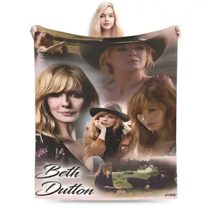 1 idol Beth Dutton character printed flannel blanket, soft and suitable for office, camping or sofa, the perfect gift for fans or family, size 80*60 blanket plushthin quilt holiday gift Intense Nacho Printed Flannel Blanket