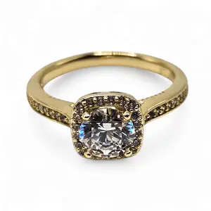 Princess Cut Ring 14k Gold Plated for Women