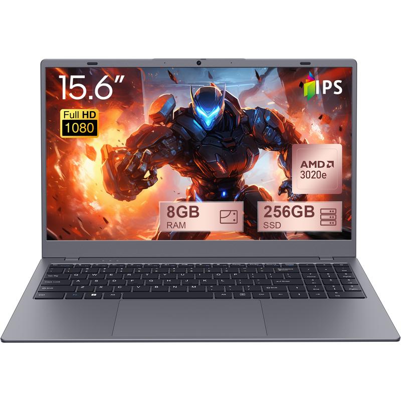 15.6-Inch Laptop with 8GB DDR4 RAM and 256GB SSD AMD 3020e 2-Core up to 2.6GHz Type-C Bluetooth 5.0 WiFi 5 Long Battery FHD IPS Display Lightweight Laptops for Students and Business