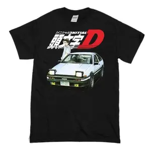 Initial D Trueno AE86 JDM Tshirt 90s Anime Drift Racing Shirt Reprint S-5XL